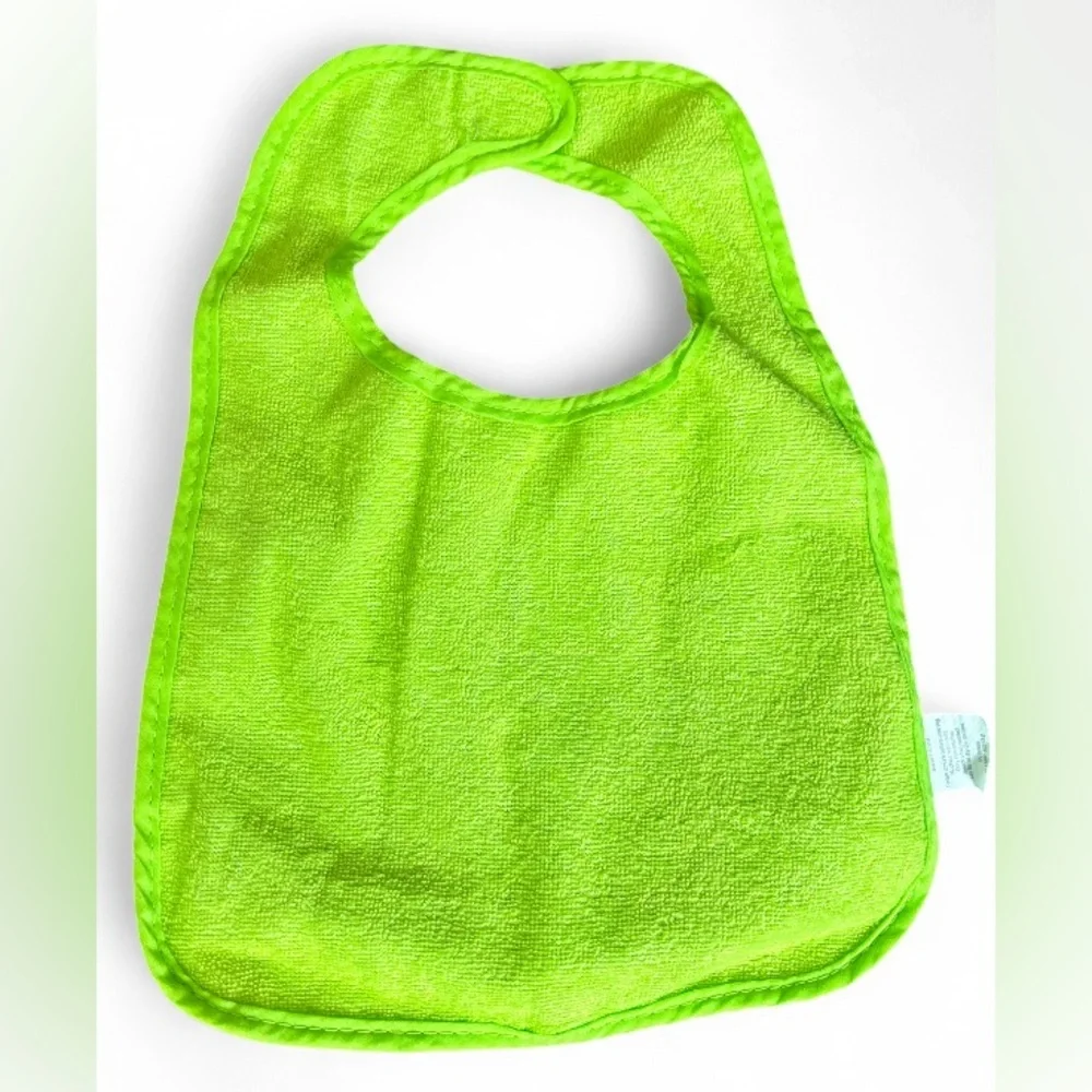 Vibrant Baby Bib Set 5-Pack | Green, Orange & White Infant Feeding Bibs